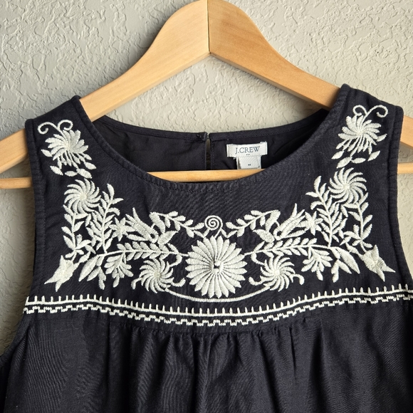 J.Crew Linen Blend black Dress Size Medium - Picture 2 of 9